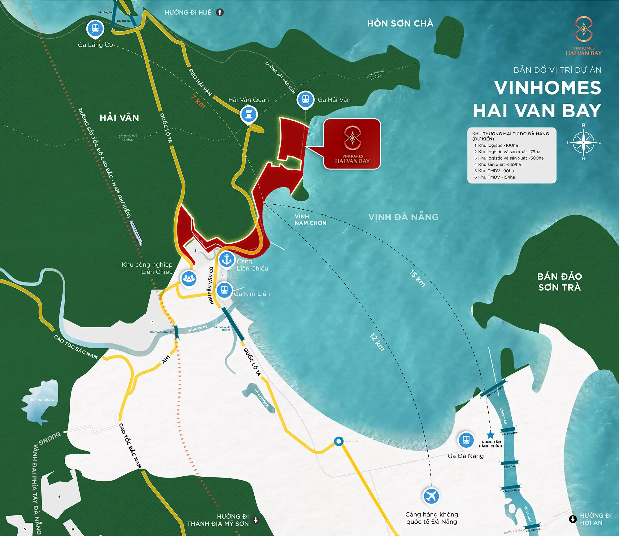 Vị trí Vinhomes Làng Vân nằm tại phường Hòa Hiệp Bắc, quận Liên Chiểu, thành phố Đà Nẵng