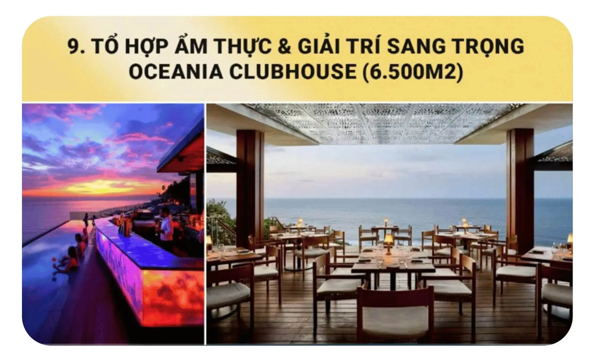Tổ hợp ẩm thực và giải trí sang trọng Oceania Clubhouse Tổ hợp ẩm thực và giải trí sang trọng Oceania Clubhouse